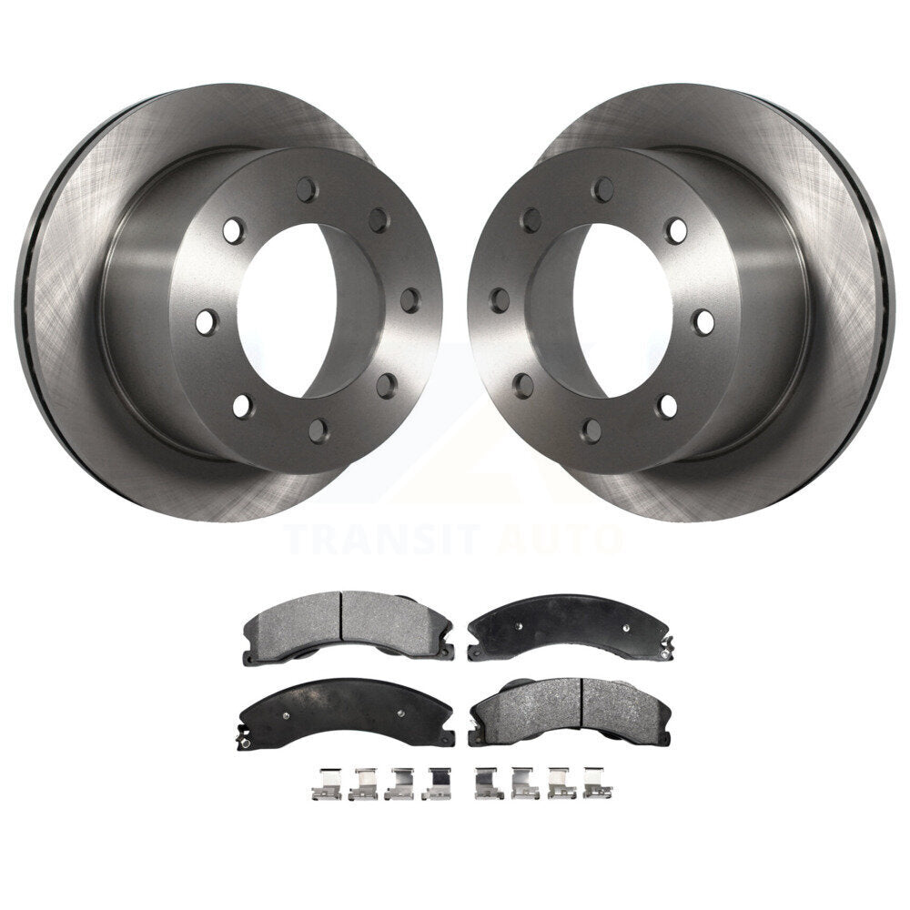 Rear Disc Brake Rotor Ceramic Pad Kit For Chevrolet Silverado 3500 HD GMC Sierra