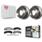 Rear Disc Brake Rotor Ceramic Pad Kit For Chevrolet Silverado 3500 HD GMC Sierra