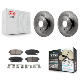 Rear Brake Rotor & Ceramic Pad Kit For Chevrolet Cruze Buick Verano Volt Cascada