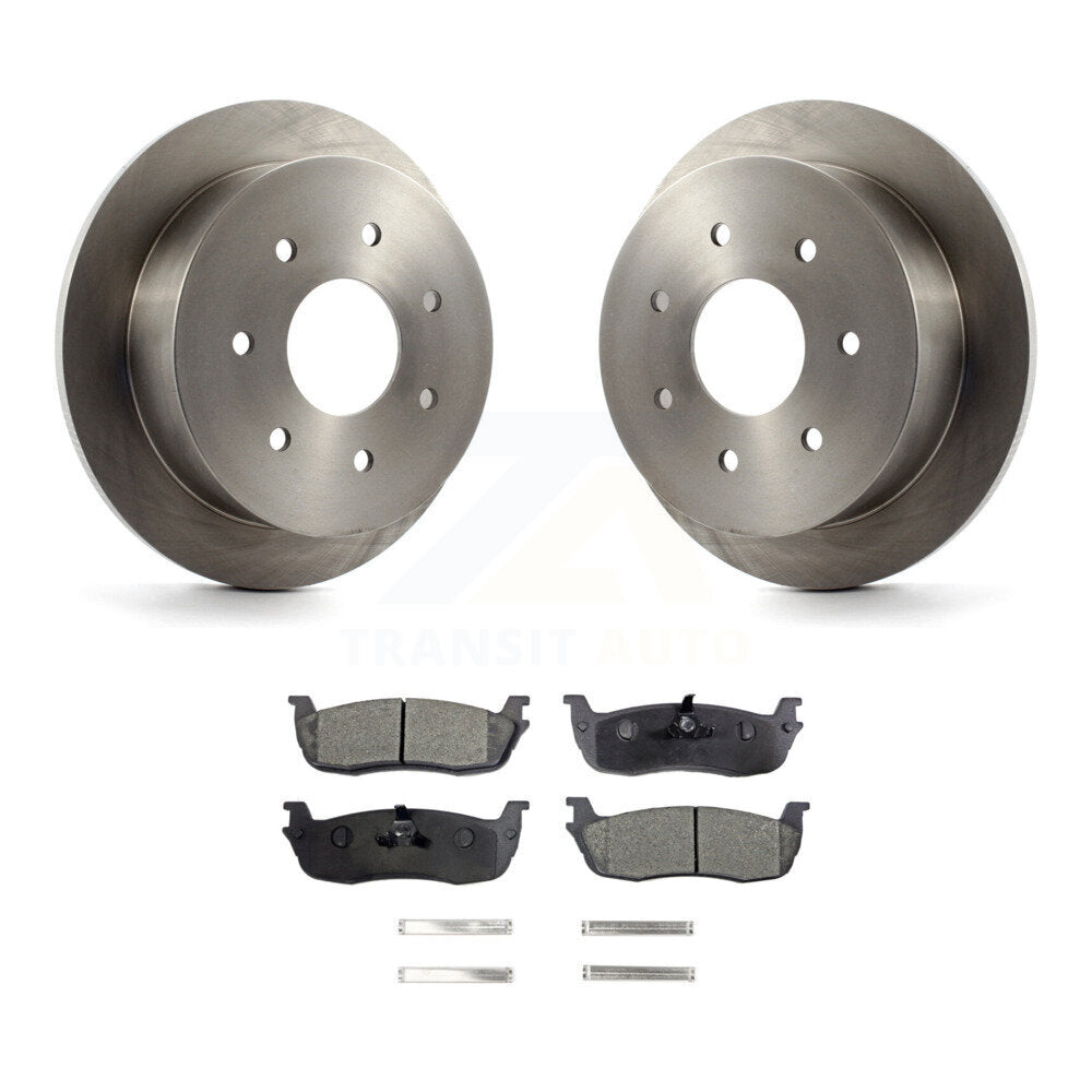 Rear Disc Brake Rotors And Ceramic Pads Kit For Ford F-150 F-250 HD