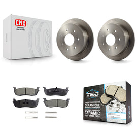 Rear Disc Brake Rotors And Ceramic Pads Kit For Ford F-150 F-250 HD