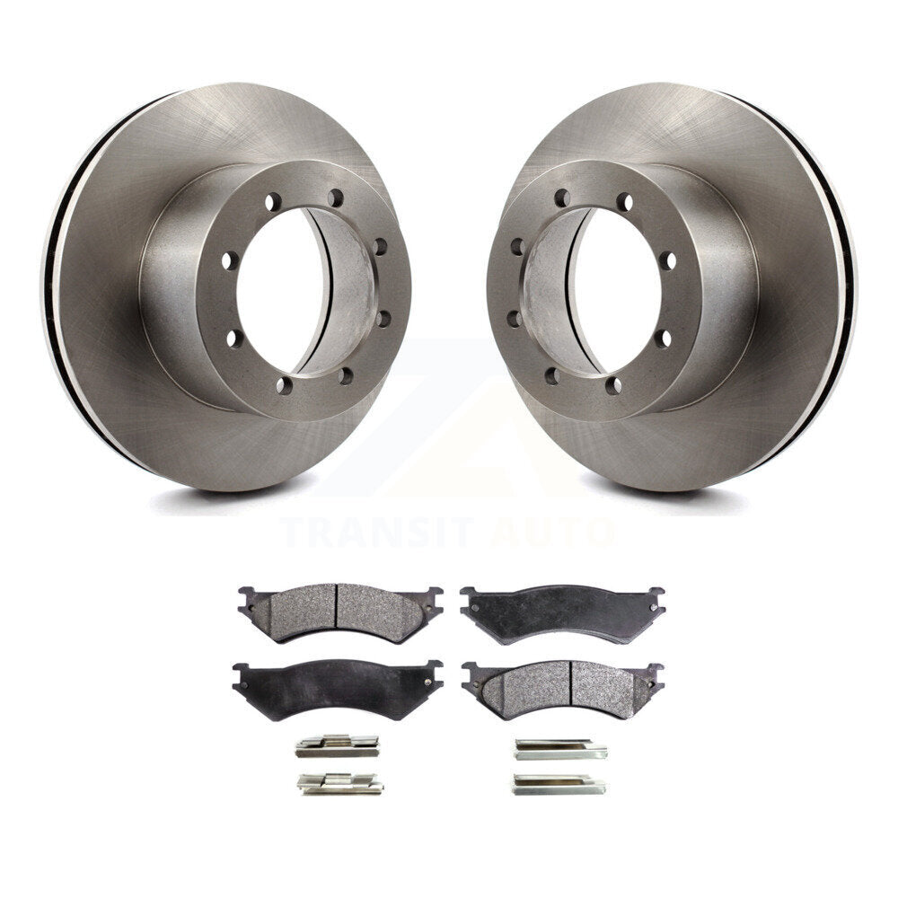 Rear Disc Brake Rotors And Ceramic Pads Kit For Ford E-350 Super Duty