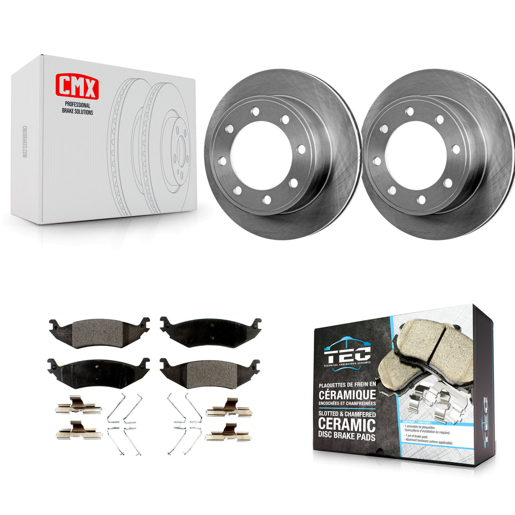 [Rear] 2007 Ford E-150 To 10 16 06 Premium OE Brake Rotors & Ceramic Pads Kit For Max Braking
