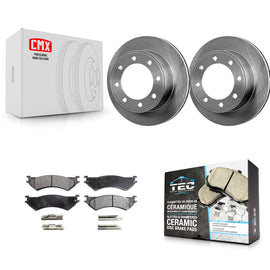 Rear Brake Rotors Ceramic Pad Kit For Ford E-350 Super Duty E-250 Econoline Club