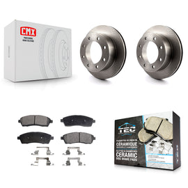 Rear Disc Brake Rotors Ceramic Pad Kit For Ford F-250 Super Duty F-350 Excursion