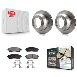 Rear Brake Rotor Ceramic Pad Kit For Ford F-350 Super Duty With Dual Wheels