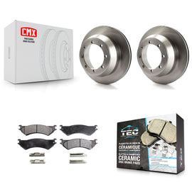 Rear Brake Rotors Ceramic Pad Kit For Ford E-350 Super Duty Econoline Club Wagon