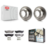 Rear Brake Rotors Ceramic Pad Kit For Ford E-350 Super Duty Econoline Club Wagon