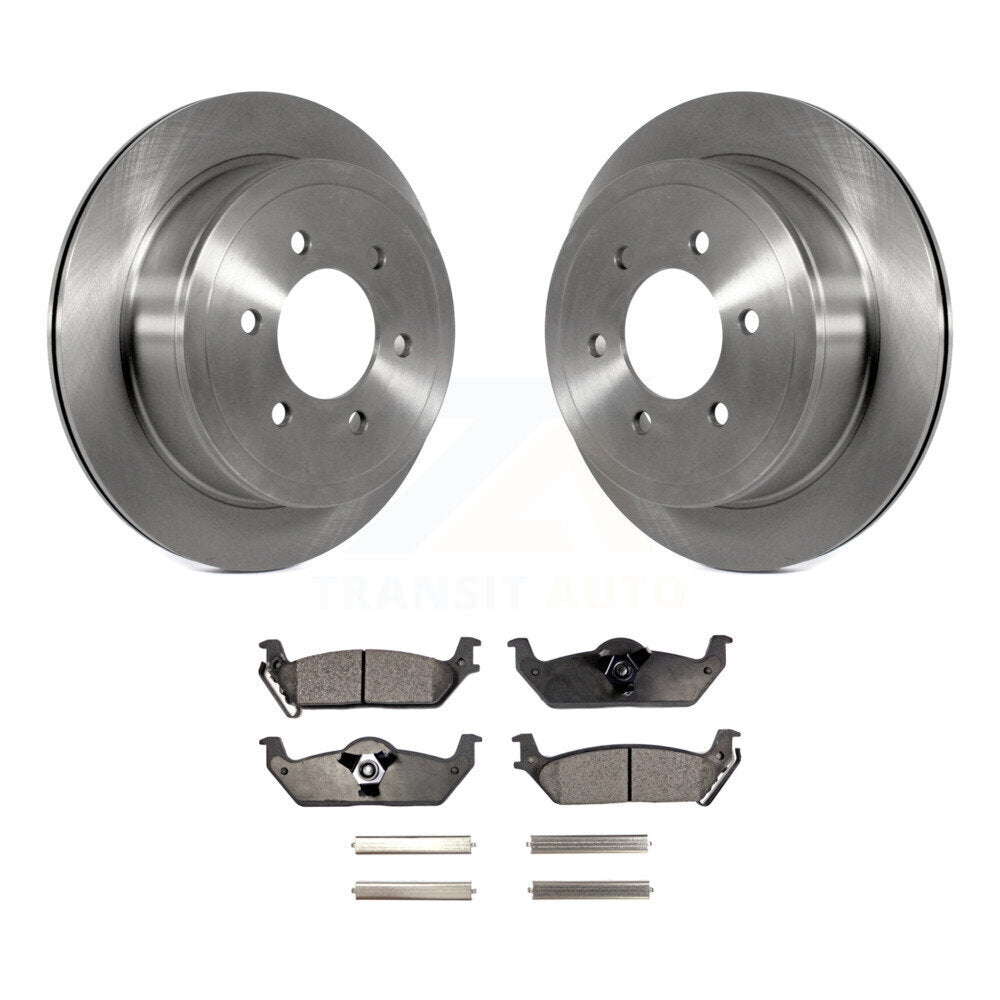 Rear Disc Brake Rotors And Ceramic Pads Kit For Ford F-150 Lincoln Mark LT