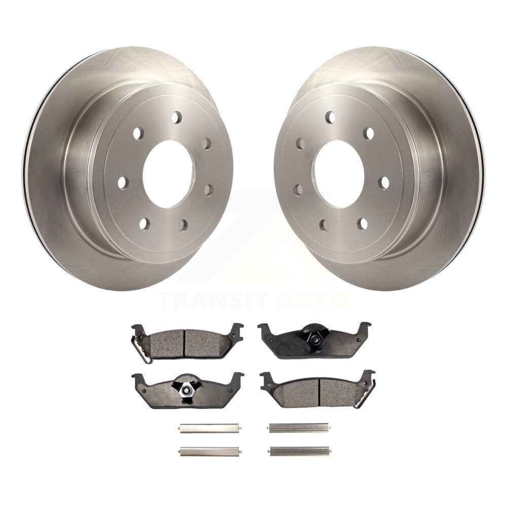 Rear Disc Brake Rotors And Ceramic Pads Kit For Ford F-150 Lincoln Mark LT