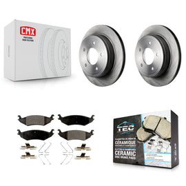 Rear Disc Brake Rotors And Ceramic Pads Kit For Ford E-150 Club Wagon Econoline