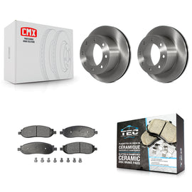 [Rear] 2005-2007 Ford F-350 Super Duty F-250 Premium OE Brake Rotors & Ceramic Pads Kit For Max Braking