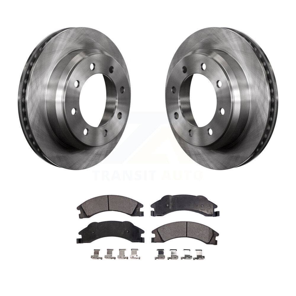 Rear Brake Rotor Ceramic Pad Kit For Ford E-350 Super Duty E-250 E-150 Econoline