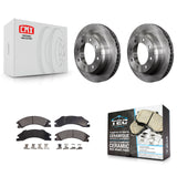 Rear Brake Rotor Ceramic Pad Kit For Ford E-350 Super Duty E-250 E-150 Econoline