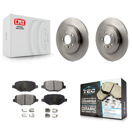 Rear Brake Rotors Ceramic Pad Kit For Ford Explorer Edge Taurus Flex Lincoln MKX