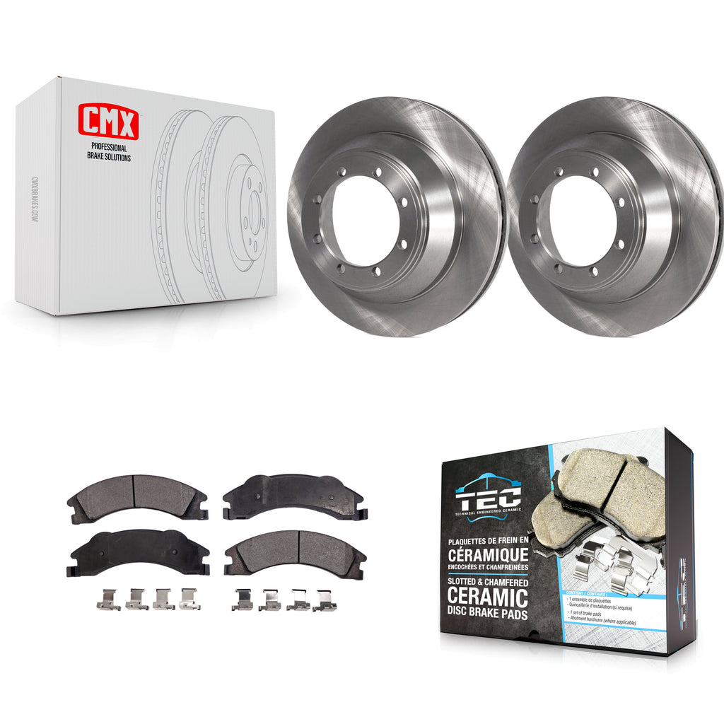 [Rear] 09-10 Ford E-450 Super Duty DIESEL engine Premium OE Brake Rotors & Ceramic Pads Kit For Max Braking