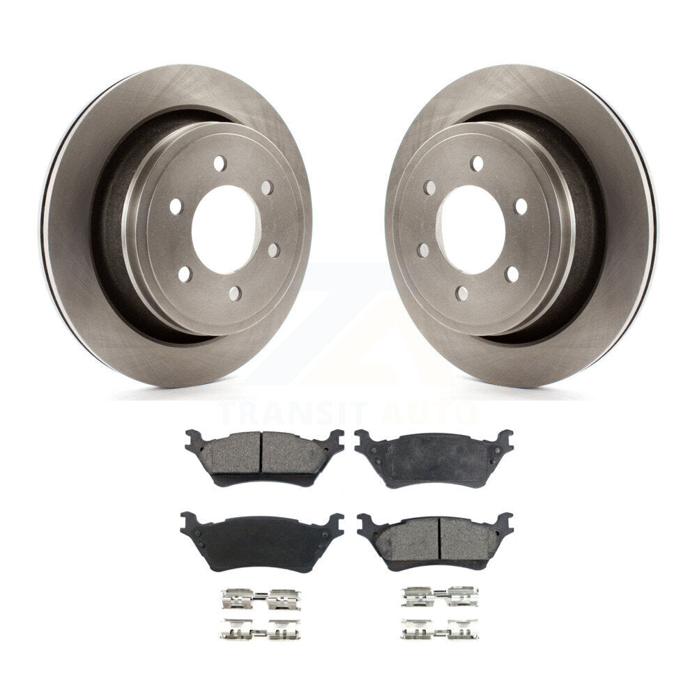 Rear Disc Brake Rotors And Ceramic Pads Kit For Ford F-150