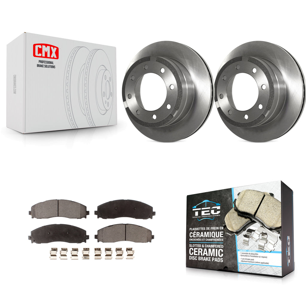 Rear Disc Brake Rotors And Ceramic Pads Kit For Ford F-250 Super Duty F-350
