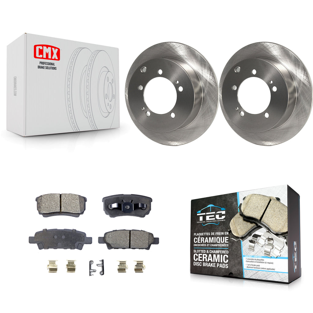 Rear Disc Brake Rotors And Ceramic Pads Kit For Mitsubishi Lancer Outlander