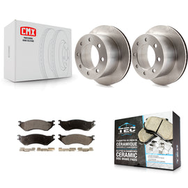 [Rear] 2001-2002 Dodge Ram 2500 3500 Premium OE Brake Rotors & Ceramic Pads Kit For Max Braking