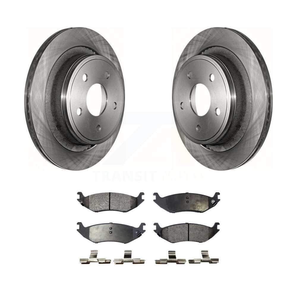 Rear Disc Brake Rotors And Ceramic Pads Kit For Dodge Ram 1500