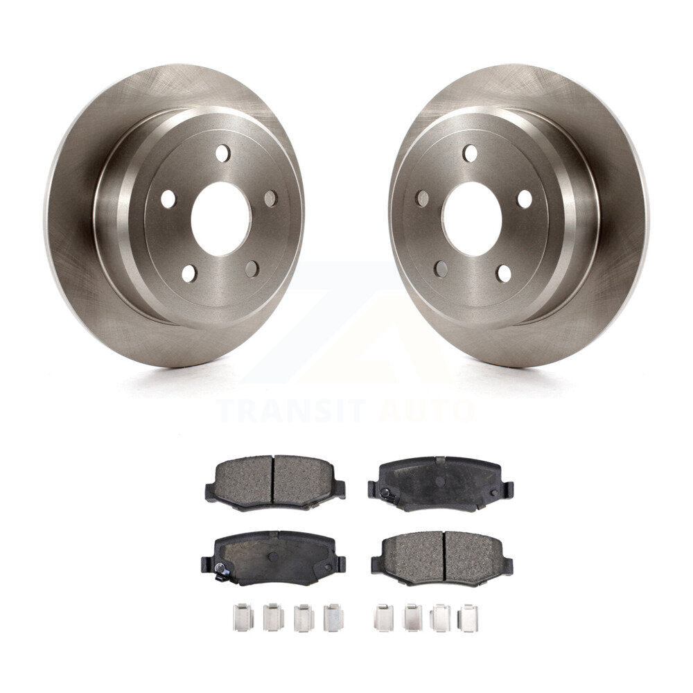 Rear Disc Brake Rotors And Ceramic Pads Kit For Jeep Wrangler JK