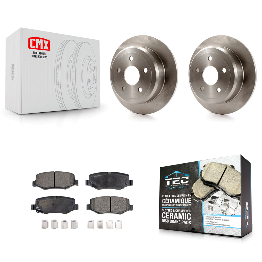 Rear Disc Brake Rotors And Ceramic Pads Kit For Jeep Wrangler JK