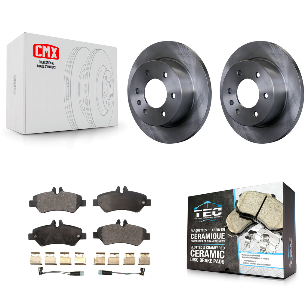 Rear Disc Brake Rotor Ceramic Pad Kit For Sprinter 2500 Mercedes-Benz Dodge 3500