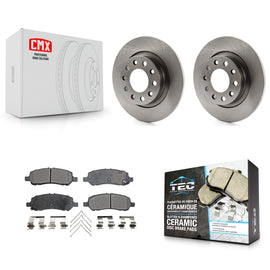 [Rear] 2013-2016 Dodge Dart Premium OE Brake Rotors & Ceramic Pads Kit For Max Braking