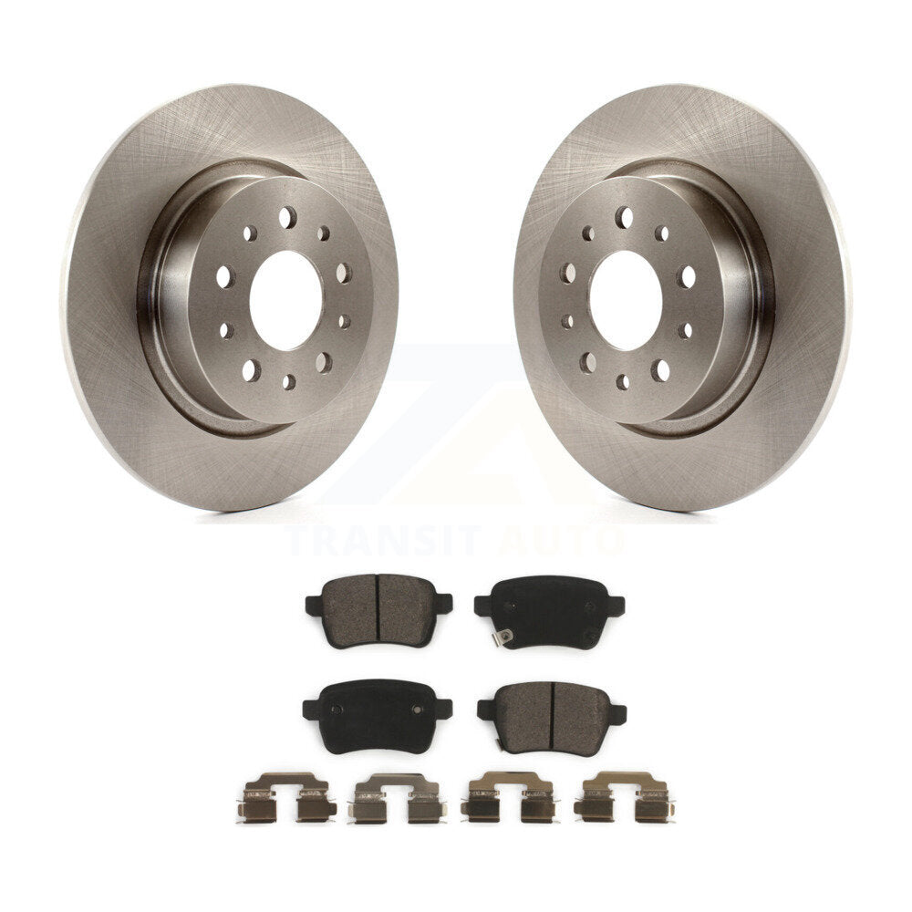 Rear Disc Brake Rotors And Ceramic Pads Kit For 2014-2020 Fiat 500L