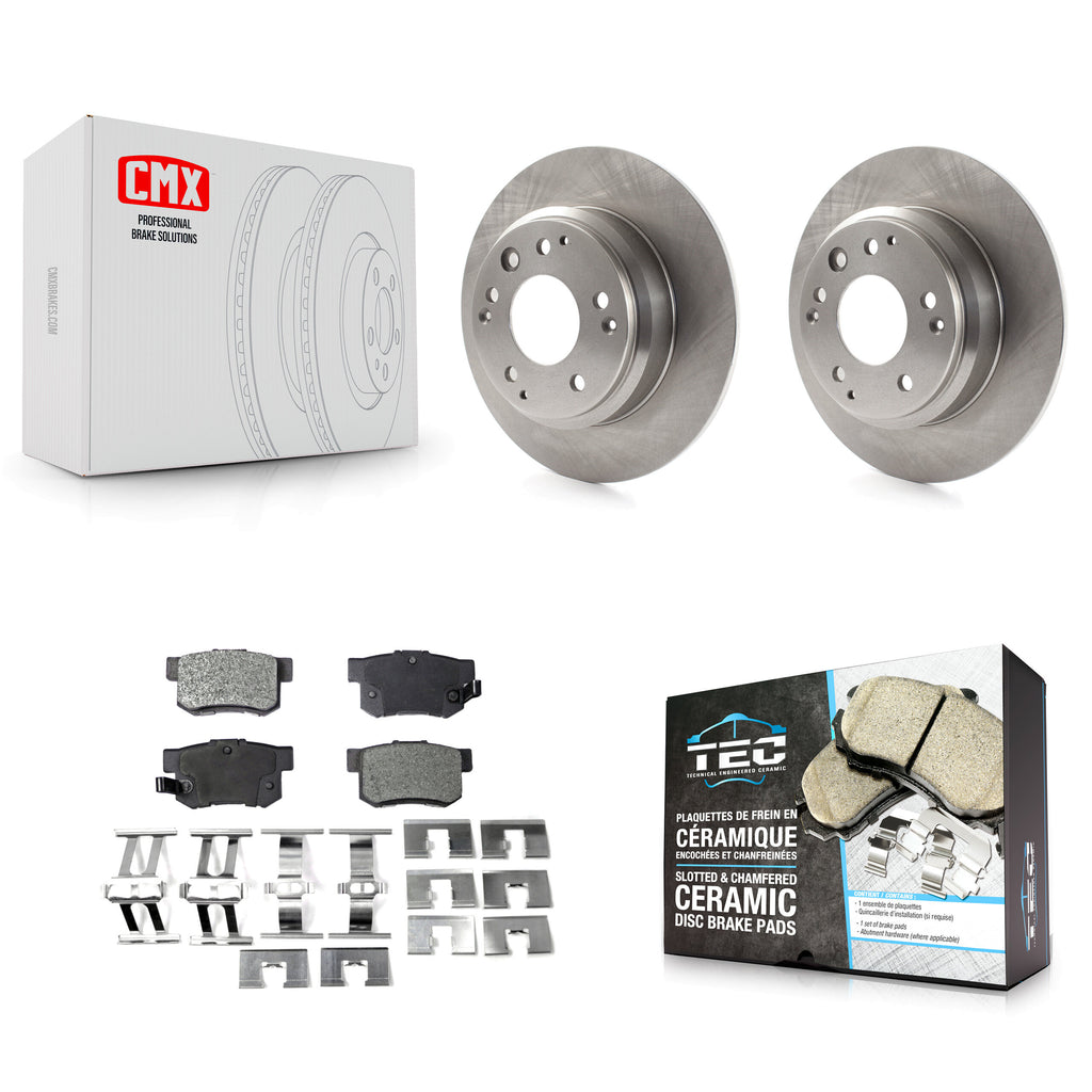 Rear Brake Rotor & Ceramic Pad Kit For Acura Honda Odyssey Legend RL Isuzu Oasis