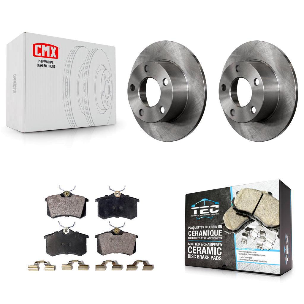 Rear Disc Brake Rotors And Ceramic Pads Kit For Volkswagen Passat Audi A6