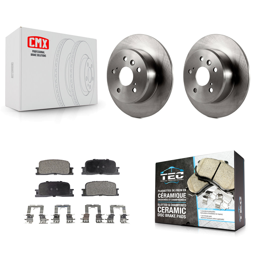 [Rear] 2001-2003 Toyota Highlander FWD Premium OE Brake Rotors & Ceramic Pads Kit For Max Braking