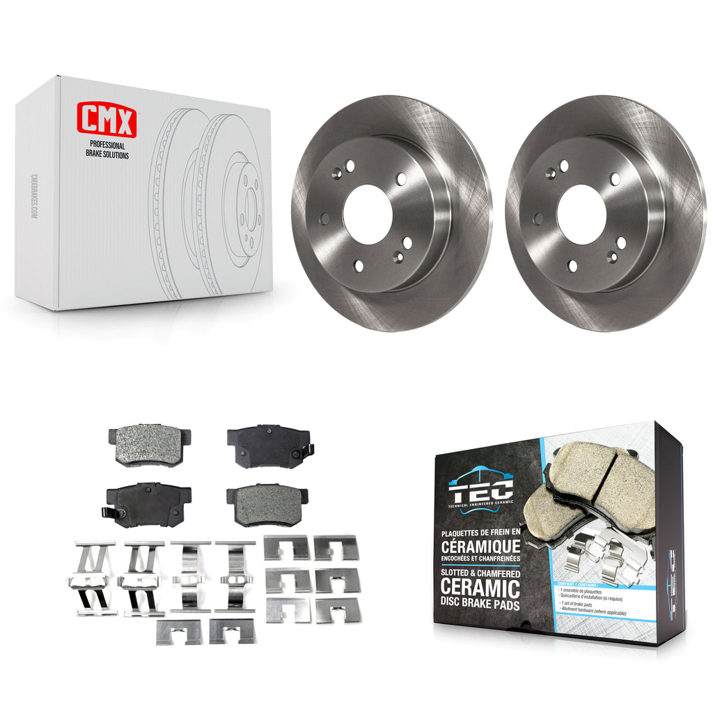 [Rear] 1997-2001 Honda Prelude Premium OE Brake Rotors & Ceramic Pads Kit For Max Braking