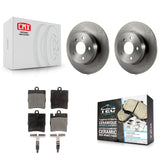 Rear Brake Rotors Ceramic Pad Kit For Mercedes-Benz E320 C230 C240 CLK320 CLK350