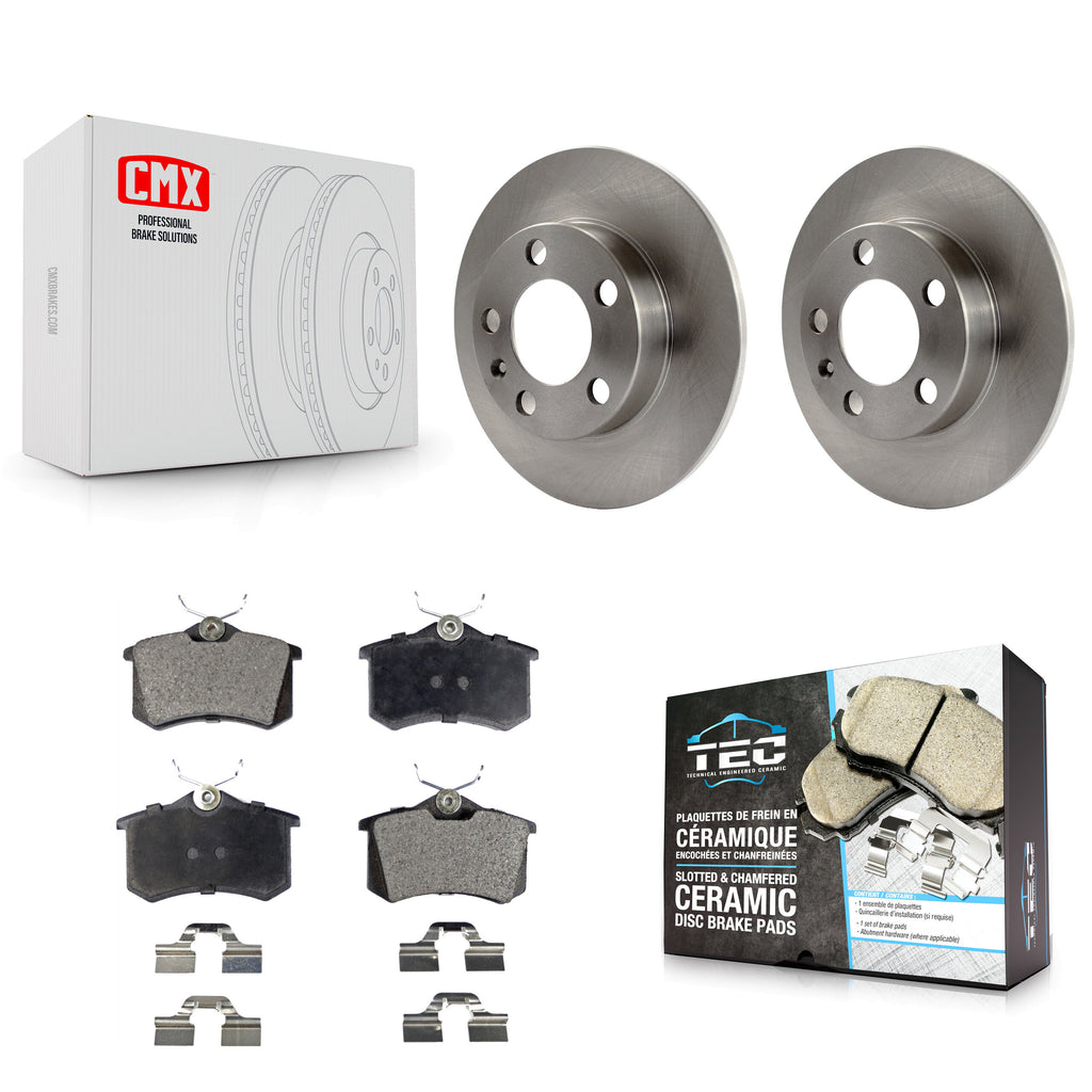[Rear] 2007-2010 Volkswagen Beetle Premium OE Brake Rotors & Ceramic Pads Kit For Max Braking