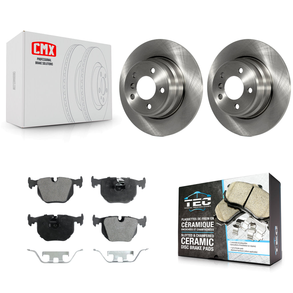 Rear Disc Brake Rotors And Ceramic Pads Kit For BMW X5