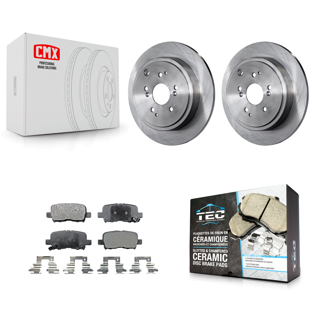 Rear Disc Brake Rotors And Ceramic Pads Kit For Honda Pilot Acura MDX