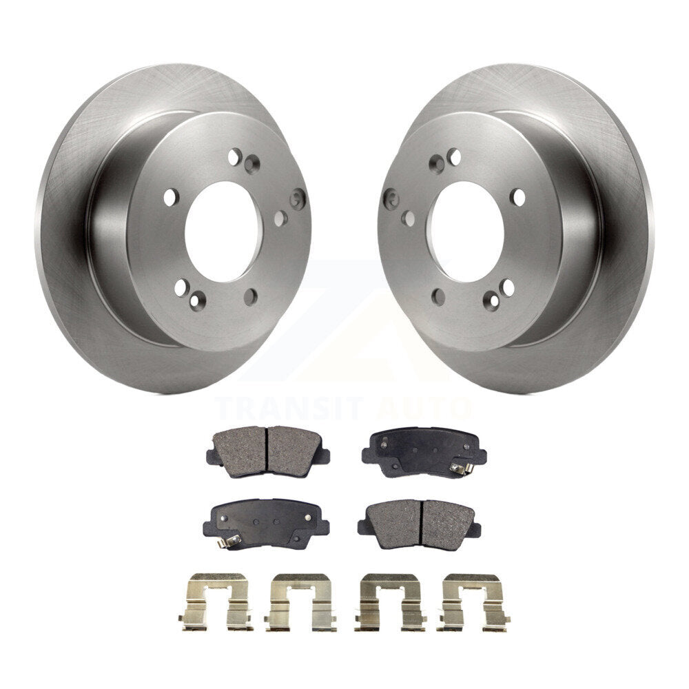 Rear Disc Brake Rotors And Ceramic Pads Kit For Hyundai Sonata 2.4L