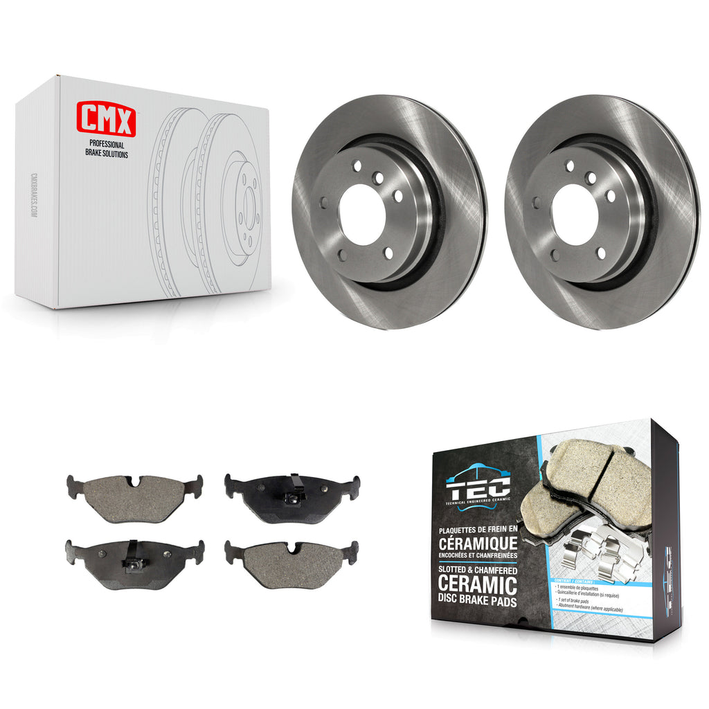 Rear Brake Rotors Ceramic Pad Kit For BMW 325i 325Ci 328i 323i 323Ci 328is 328Ci