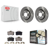 Rear Brake Rotor & Ceramic Pad Kit For Volkswagen Jetta Golf Audi TT Quattro R32