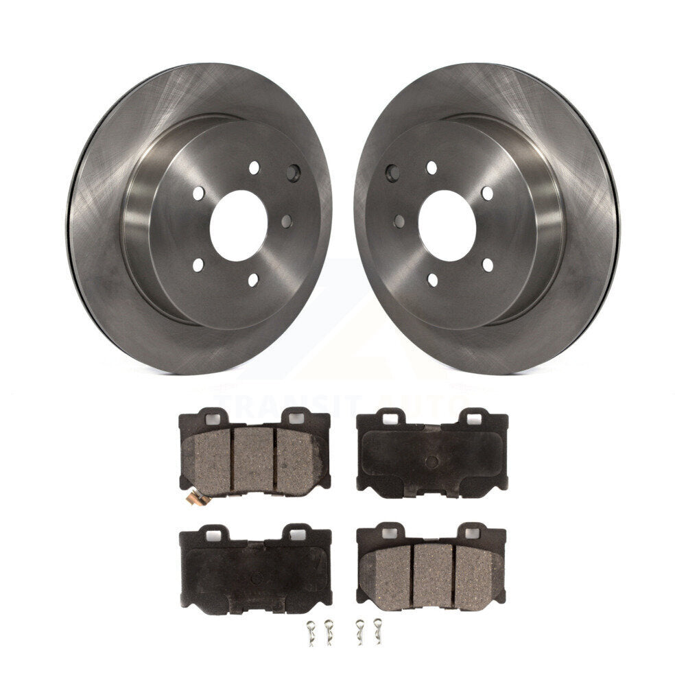 Rear Disc Brake Rotors And Ceramic Pads Kit For INFINITI Q50 Q60 Q70