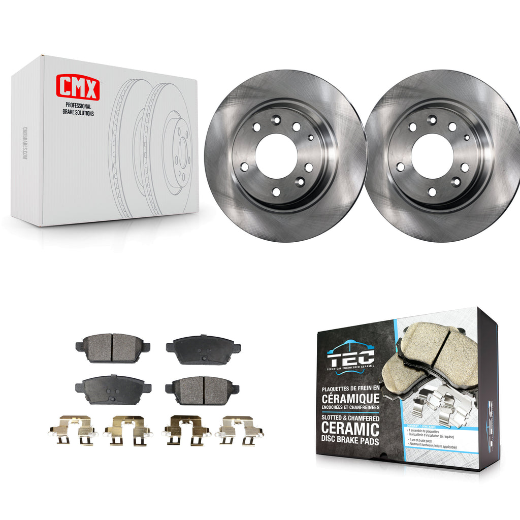 Rear Brake Rotor And Ceramic Pad Kit For Ford Fusion Mazda 6 Lincoln MKZ Mercury