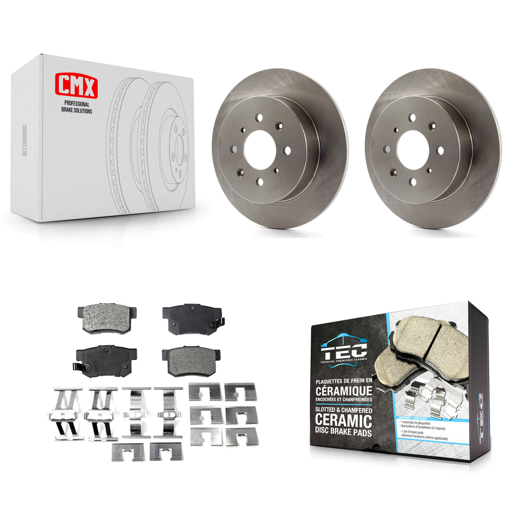 Rear Disc Brake Rotors And Ceramic Pads Kit For Honda Civic Acura EL