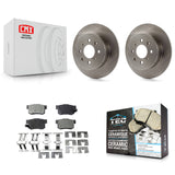 Rear Disc Brake Rotors And Ceramic Pads Kit For Honda Civic Acura EL