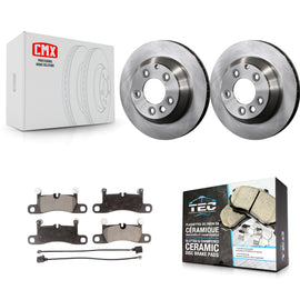 Rear Disc Brake Rotor And Ceramic Pad Kit For Porsche Cayenne Volkswagen Touareg