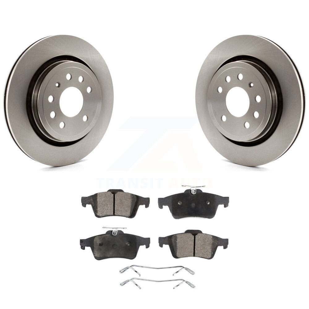 Rear Disc Brake Rotors And Ceramic Pads Kit For Saab 9-3 9-3X With Vented Rotor