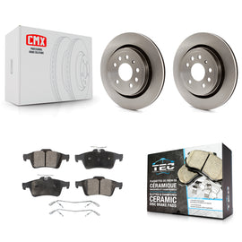 Rear Disc Brake Rotors And Ceramic Pads Kit For Saab 9-3 9-3X With Vented Rotor