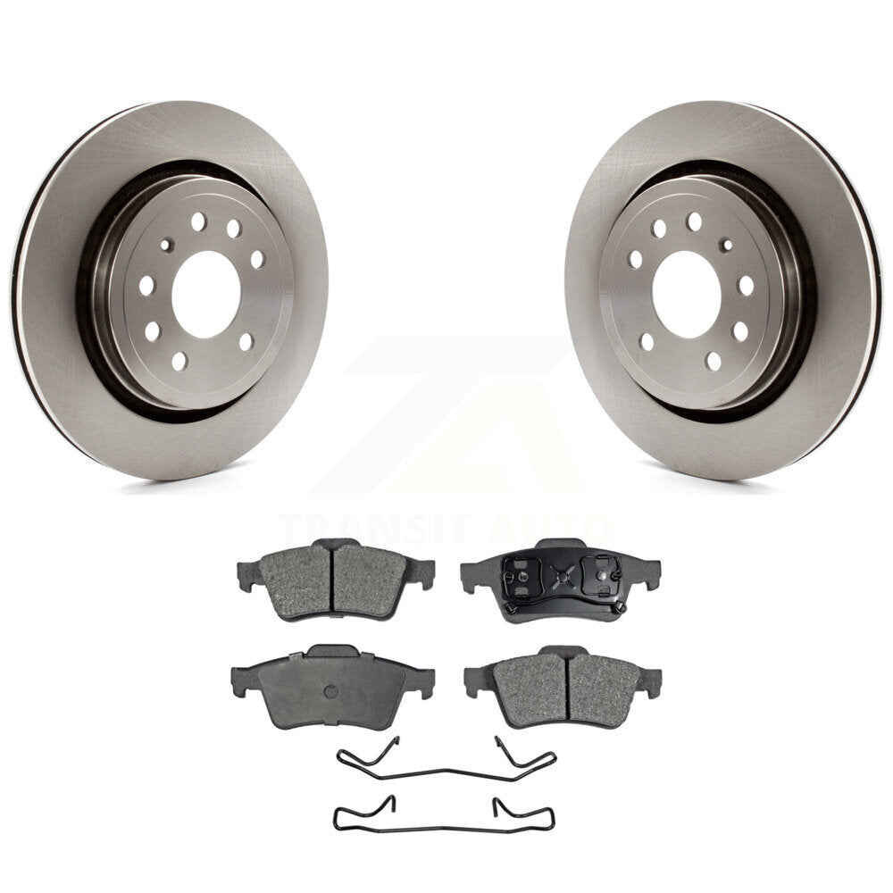 Rear Disc Brake Rotors Ceramic Pad Kit For 2003 Saab 9-3 Sedan With Vented Rotor