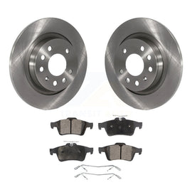Rear Disc Brake Rotors And Ceramic Pads Kit For Saab 9-3 9-3X With Solid Rotor